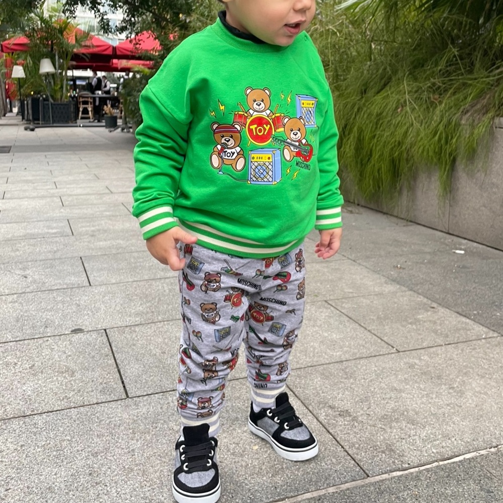 Moschino Green Teddy Bear Sweatshirt & Pants Set
